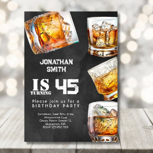 Invitation Fête d'anniversaire Whiskey