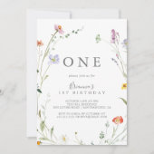 Invitation Fête d'anniversaire Wild Multicolor Floral (Devant)