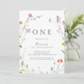 Invitation Fête d'anniversaire Wild Multicolor Floral (Debout devant)