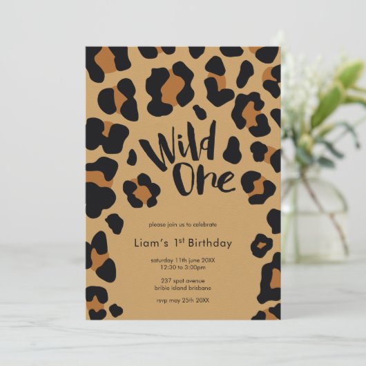 Invitation Fête d'anniversaire Wild One (Debout devant)