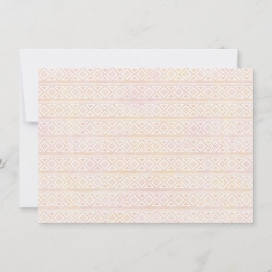 Invitation Fête d'anniversaire Wild One Pink Teepee 1er anniv (Dos)