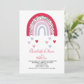 Invitation Fête d'anniversaire Wild One Rose Rainbow Girl (Debout devant)