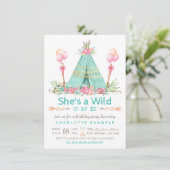 Invitation Fête d'anniversaire Wild One Teepee Premier annive (Debout devant)