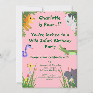 Invitation Fête d'anniversaire Wild Safari