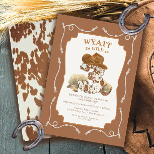 Invitation Fête d'anniversaire Wild & Three Western Cowboy