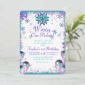 Invitation Fête d'anniversaire Winder One-Derland Wonderland (Debout devant)