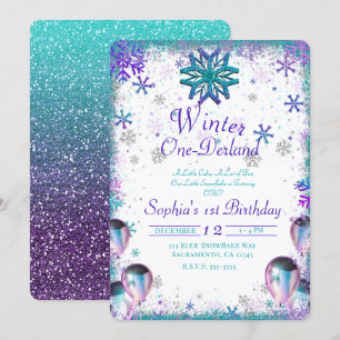 Invitation Fête d'anniversaire Winder One-Derland Wonderland