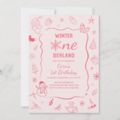 Invitation Fête d'anniversaire Winter Onederland (Devant)