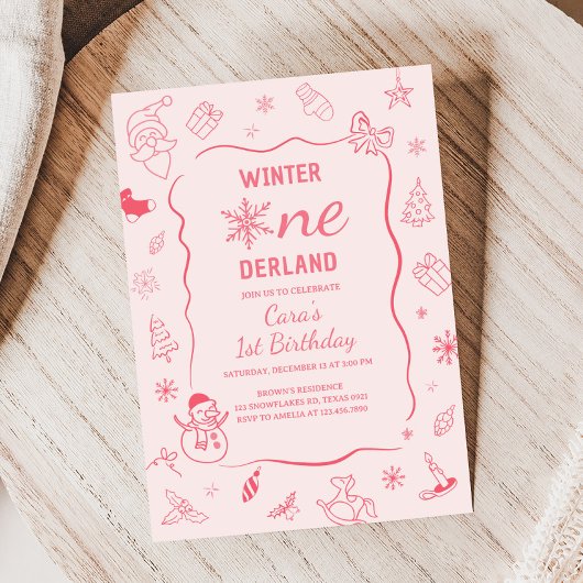 Invitation Fête d'anniversaire Winter Onederland