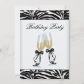 Invitation Fête d'anniversaire Zebra Chandelier femmes Zebra (Devant)