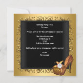 Invitation Fête d'anniversaire Zebra Gold robe Gown (Dos)