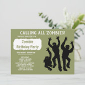 Invitation Fête d'anniversaire Zombie -Autre occasion- (Debout devant)