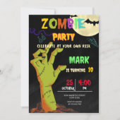 Invitation Fête d'anniversaire Zombie Halloween Enfants (Devant)