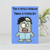 Invitation Fête d'anniversaire Zombie Kids Halloween (Debout devant)