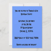 Invitation Fête d'anniversaire Zombie Kids Halloween (Dos)