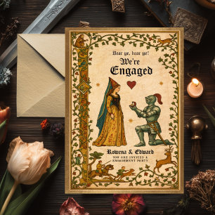 Invitation Fête d'annonce de fiançailles sur manuscrit médiév