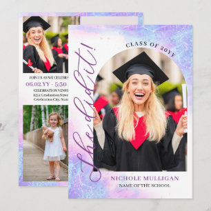 Invitation Fête d'annonce de remise de diplôme : Elle l'a fai