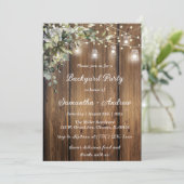Invitation Fête dans la cour personnalisée avec thème rustiqu (Debout devant)