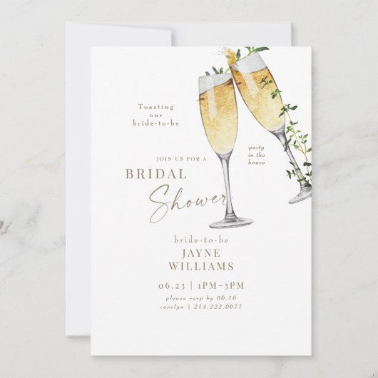 Invitation Fête dans la maison Toast au Champagne Enterrement (Devant)