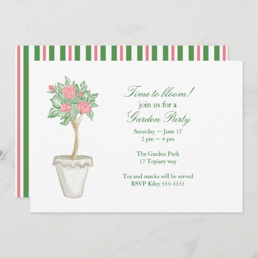 Invitation Fête dans le jardin (Devant / Derrière)