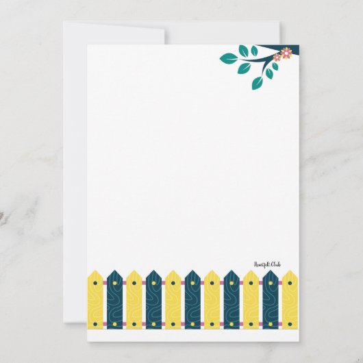 Invitation Fête dans le jardin (Dos)