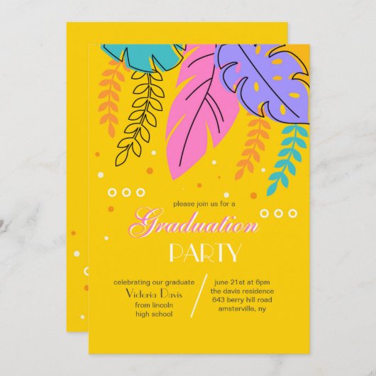 Invitation Fête dans le jardin (Devant / Derrière)