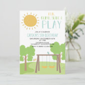 Invitation Fête dans le parc de jeux d'anniversaire (Debout devant)