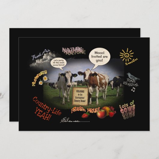 Invitation Fête dans le pays (Devant / Derrière)