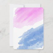 Invitation Fête D'Aquarelle Bleue Ou Rose De La Révélation De (Dos)