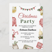 Invitation Fête d'aquarelle simple et festive (Devant / Derrière)