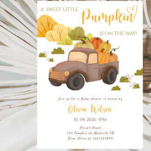 Invitation Fête d'arrivée d'une petite citrouille adorable