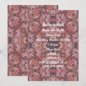 Invitation Fête d'art floral aux marguerites roses (Devant / Derrière)