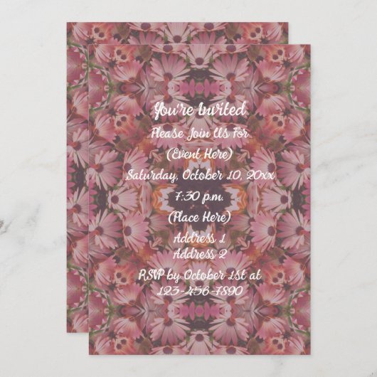 Invitation Fête d'art rose (Devant / Derrière)