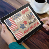 Invitation Fête d'Au Revoir Fête d'Adieu Militaire Drapeau de