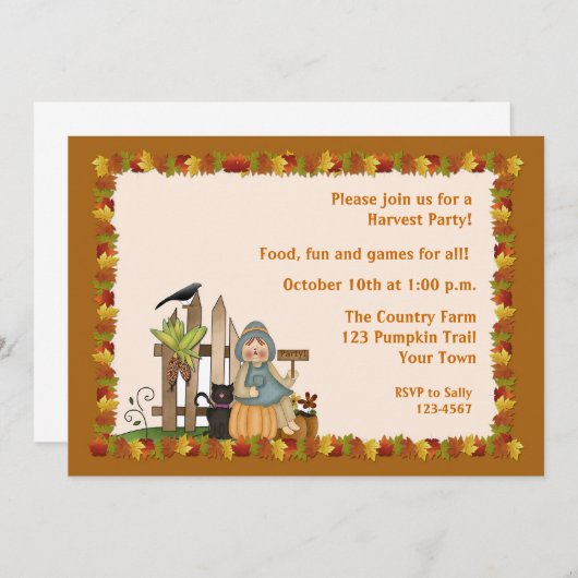 Invitation Fête d'automne (Devant / Derrière)