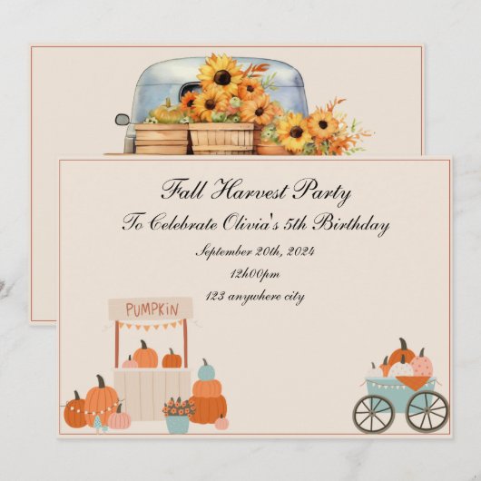 Invitation fête d'automne (Devant / Derrière)