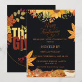 Invitation "Fête d'automne : célébrez Thanksgiving avec nous" (Devant / Derrière)