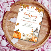 Invitation Fête d'automne citrouille et lanterne