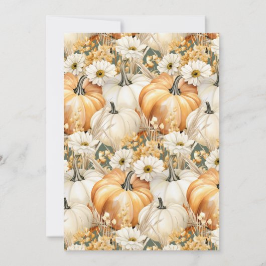 Invitation Fête d'automne Dîner d'action de grâces (Dos)