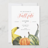 Invitation Fête d'automne Fête de l'automne Blanche Citrouill (Devant)