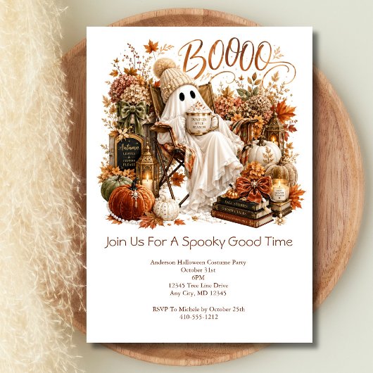 Invitation Fête d'automne Halloween de fantôme
