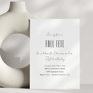 Invitation Fête d'Automne Minimaliste Fête d'anniversaire 21