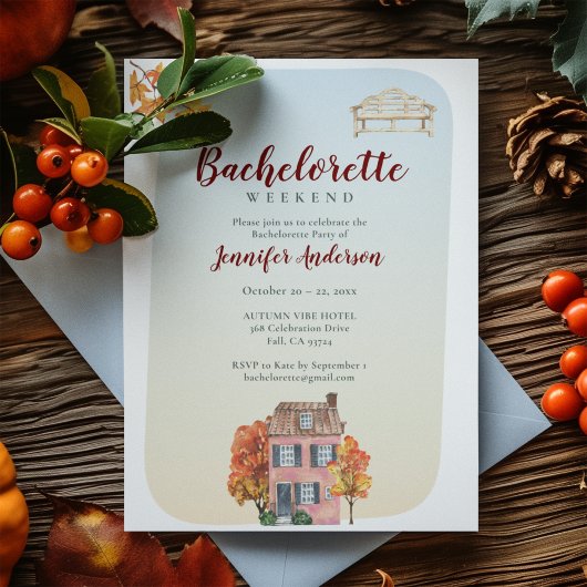 Invitation Fête d'Automne Thème Rustique pour Enterrement de 