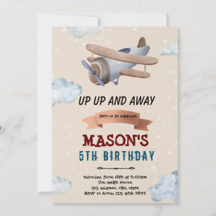 Invitation Fête d'avion à l'aquarelle