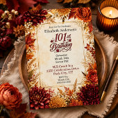 Invitation Fête de 101 ans d'automne de luxe