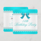 Invitation Fête de 13e anniversaire des filles en diamant tur (Devant / Derrière)