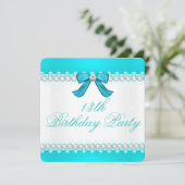 Invitation Fête de 13e anniversaire des filles en diamant tur (Debout devant)