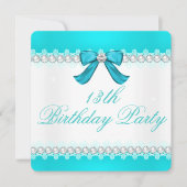 Invitation Fête de 13e anniversaire des filles en diamant tur (Devant)