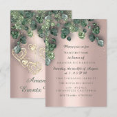 Invitation Fête de 16 ans BRIDAL Shower Rose Cœur (Devant / Derrière)