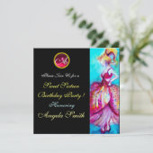 INVITATION FÊTE DE 16 ANS DE JEUNE FILLE FANTAISISTE GEMME MO (Debout devant)